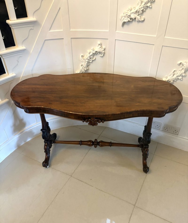 Antique Victorian Quality Carved Rosewood Freestanding Centre Table - Image 4